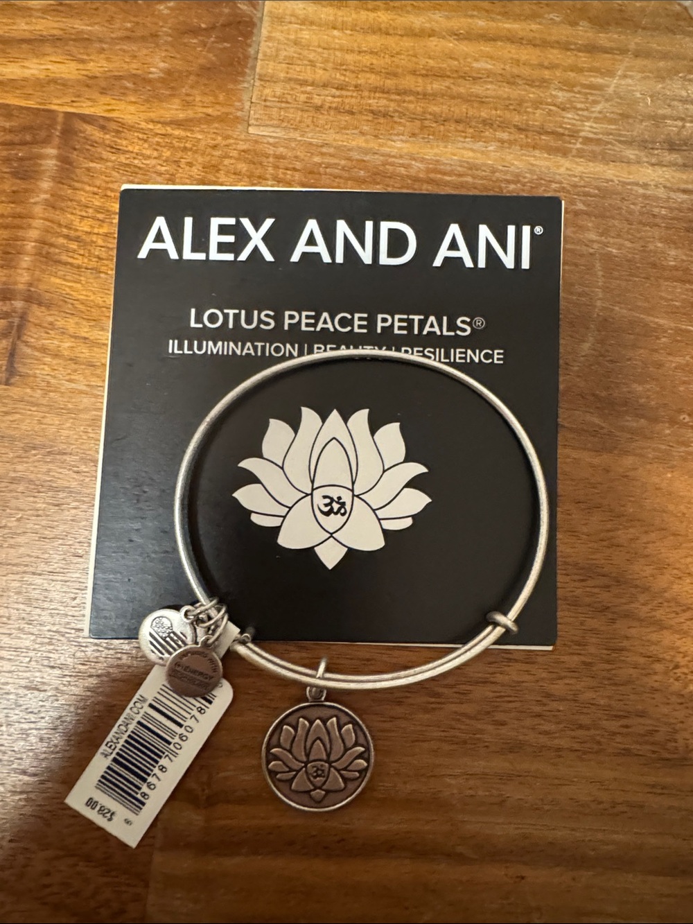 Alex and Ani Silver Lotus Peace Petals Charm Bracelet